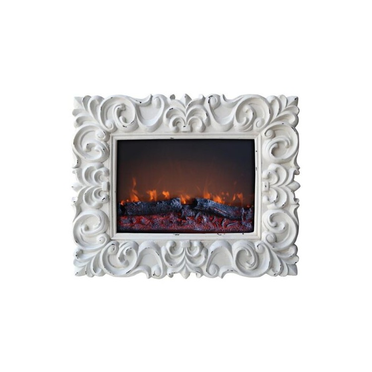 Camino elettrico da parete in stile shabby chic