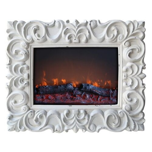 Camino elettrico da parete in stile shabby chic