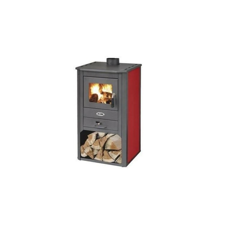 STUFE A LEGNA K-LINE KURSAL DE LUXE ROSSO CM.49x46xH93