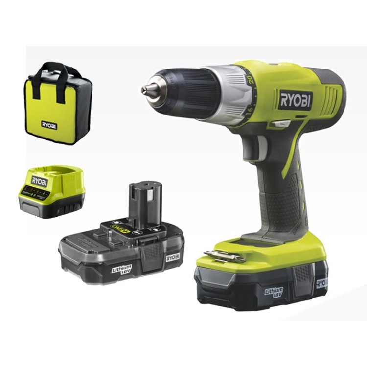 TRAPANO PERSCUSSIONE A BATTERIA  18V 1.5A 2 BATTERIE