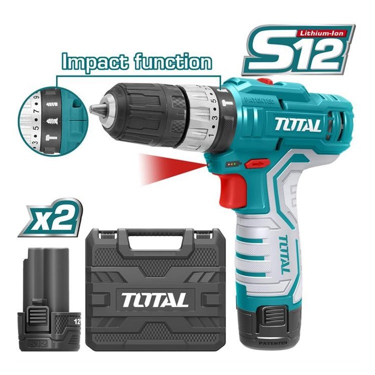 Trapano a Percussione con 2 Batterie 12V