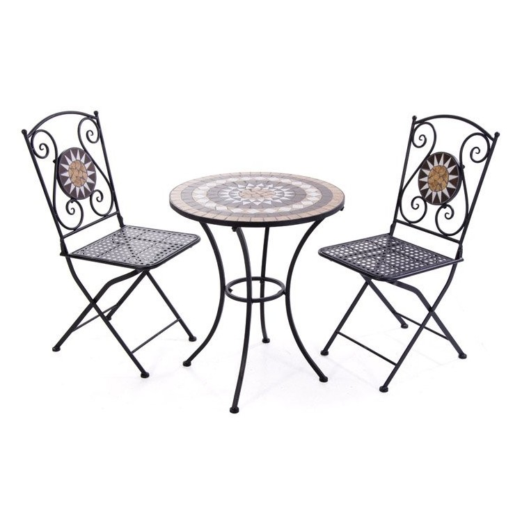 Tavolo Mosaico in Metallo Verniciato 60x60