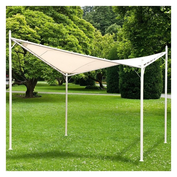 VERDELOOK Gazebo,Vela Parasole in acciaio 3.60x3.60 m - H. 2.96