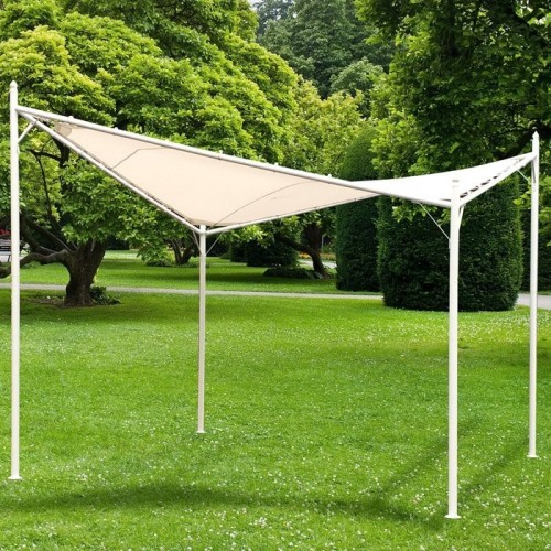 VERDELOOK Gazebo,Vela Parasole in acciaio 3.60x3.60 m - H. 2.96