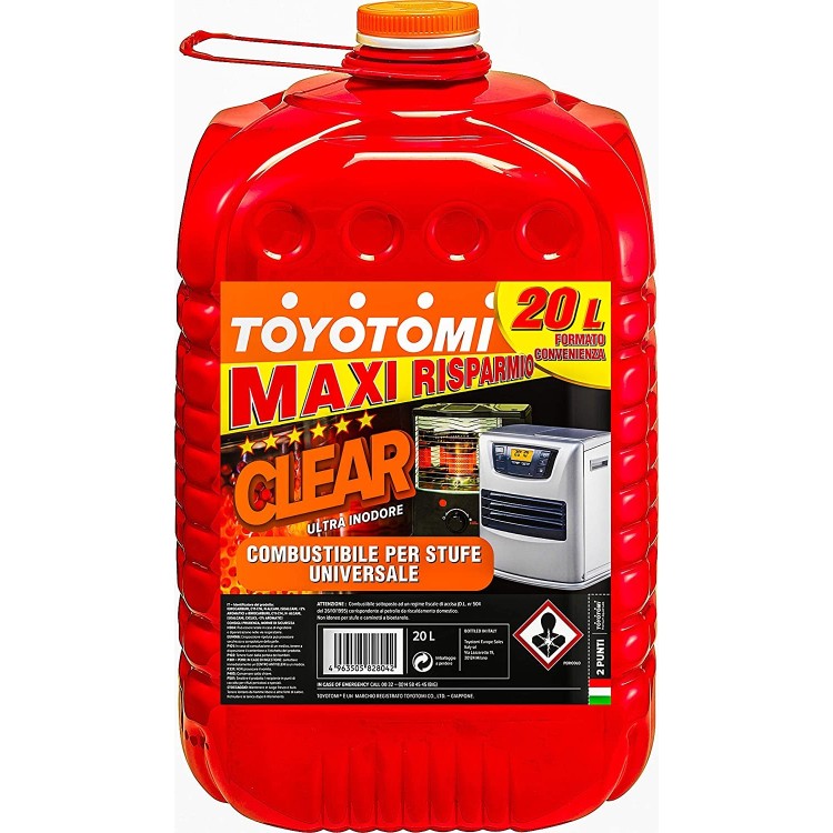 Toyotomi CLEAR20L Clear Ultra inodore per Stufe a combustibile 20 Litri, Aromatici 0.003%