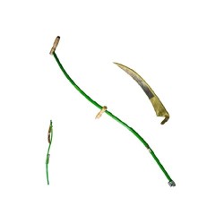 Falce con manico in metallo