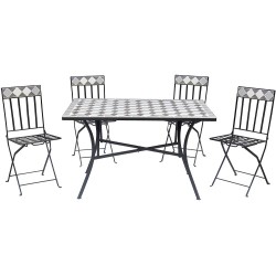 Salotto per esterno Panarea con Mosaico, 120x80 H 74 cm