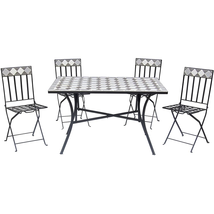 Salotto per esterno Panarea con Mosaico, 120x80 H 74 cm