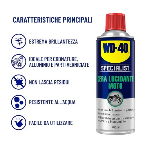 WD-40 Specialist Cera Lucidante Moto Spray 400 ml