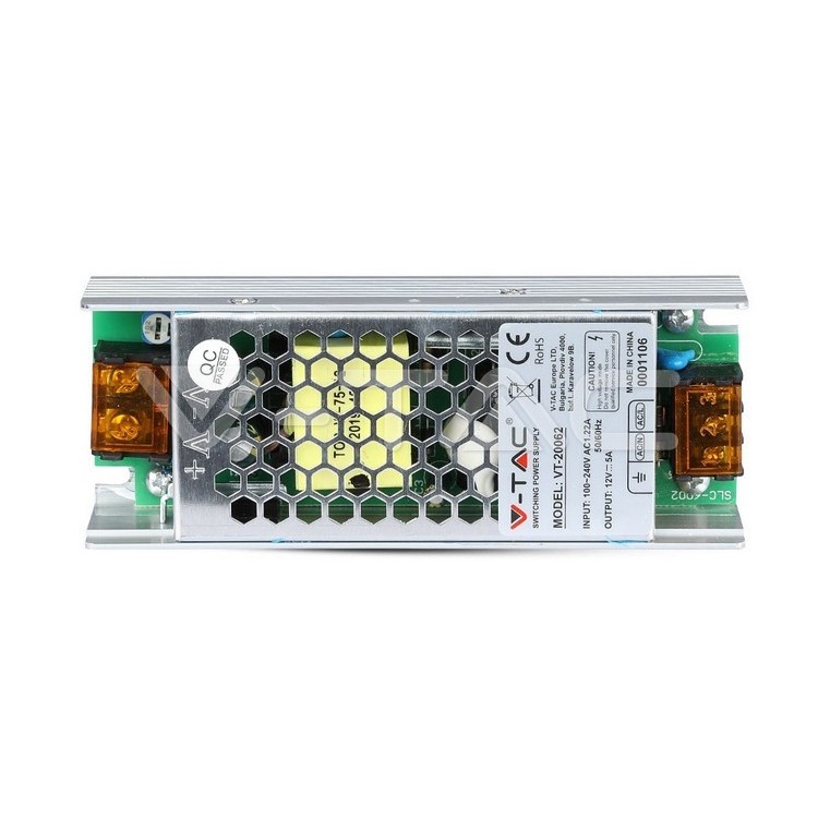 LED Alimentatore 60W 12V 5A Metal Slim