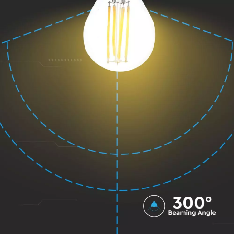 V-TAC Lampadina LED E27 6W 100LM/W G45 Filamento 2700K