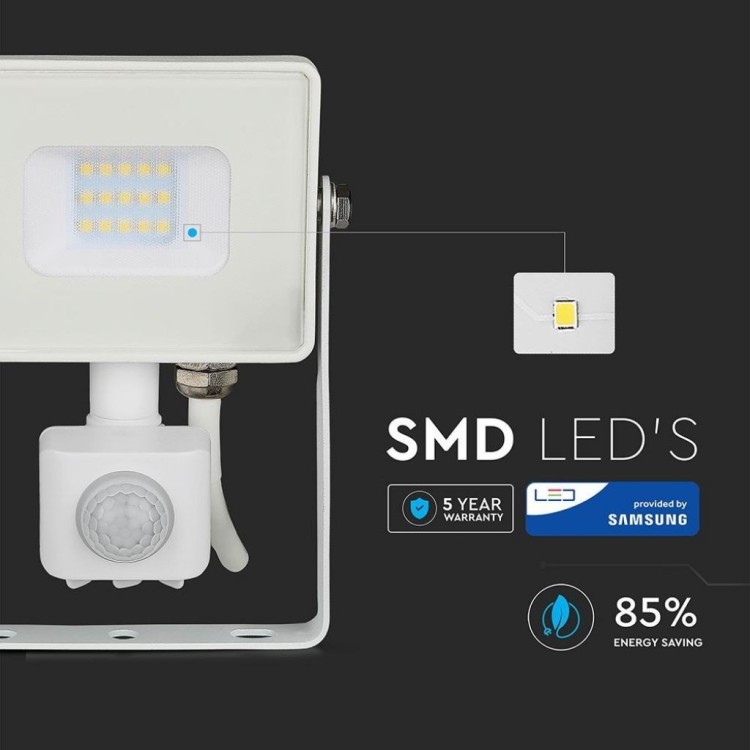 Faro LED Chip Samsung 10W con Sensore di Movimento