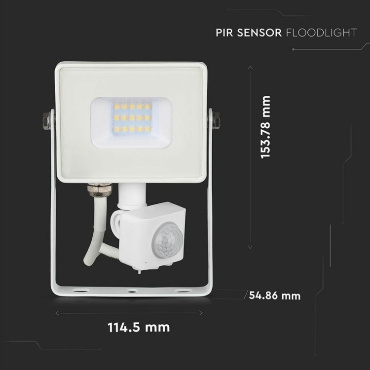 Faro LED Chip Samsung 10W con Sensore di Movimento