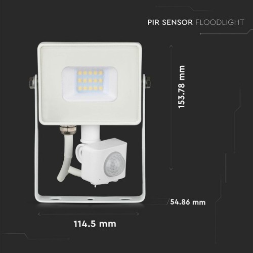 Faro LED Chip Samsung 10W con Sensore di Movimento