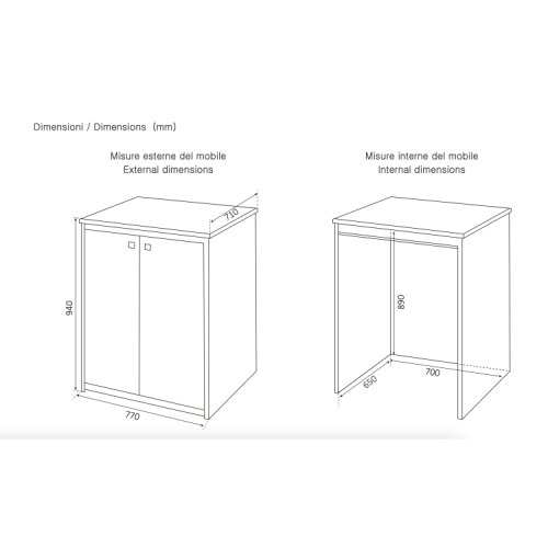Mobile contieni-lavatrice XXL, in kit di montaggio