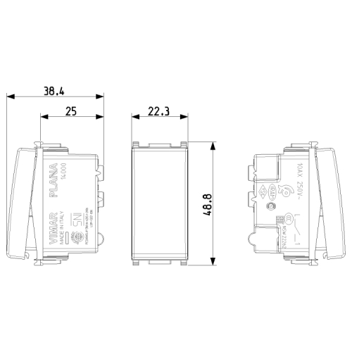 Interruttore 1P 10AX bianco - 14000