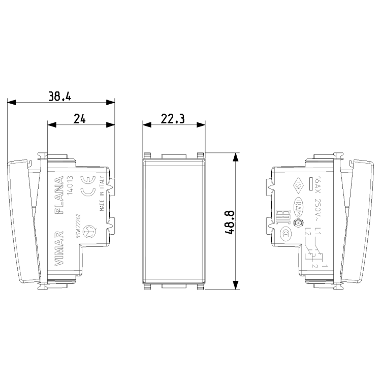 Invertitore 1P 16AX bianco - 14013