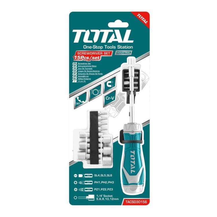 Cacciavite a cricchetto - 14 punte incluse