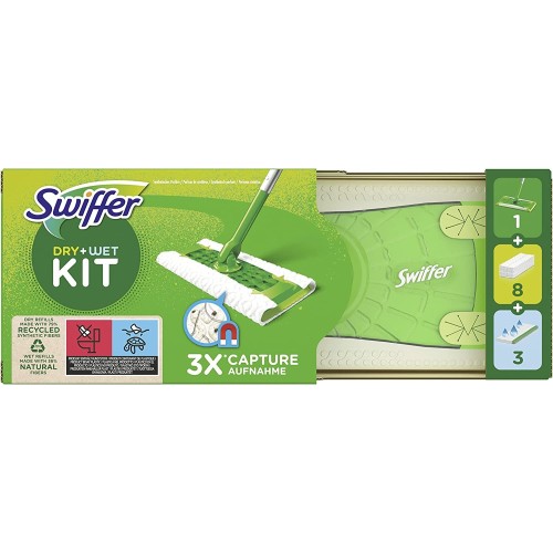SWIFFER STARTER KIT + 8 PANNI ASCIUTTI + 3 UMIDI