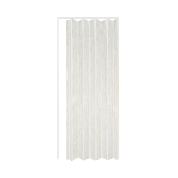 Porta a Soffietto in PVC Bianco con Maniglia Riducibile