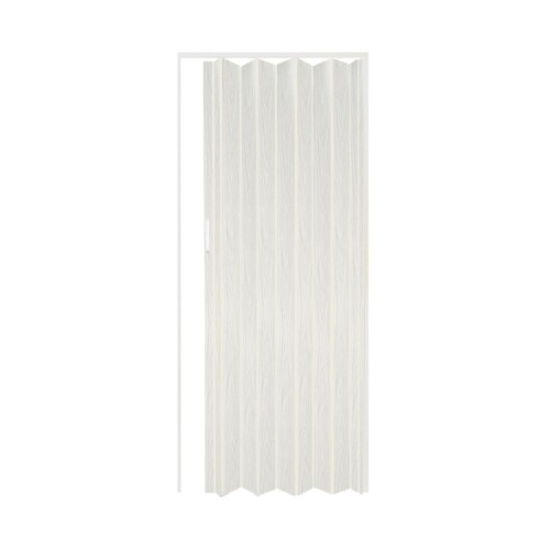 Porta a Soffietto in PVC Bianco con Maniglia Riducibile