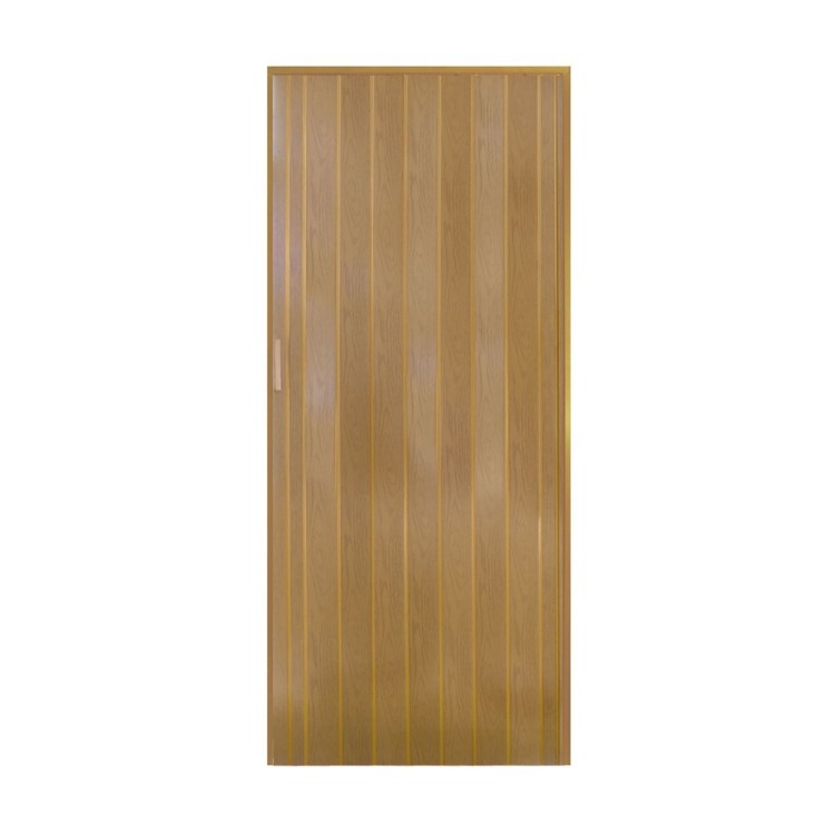 Porta a Soffietto in PVC noce con Maniglia Riducibile
