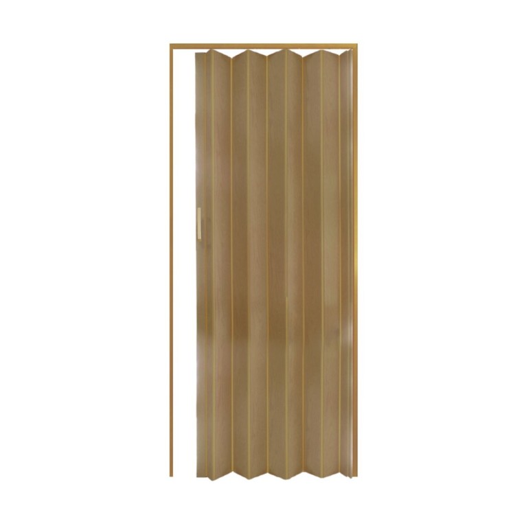 Porta a Soffietto in PVC noce con Maniglia Riducibile