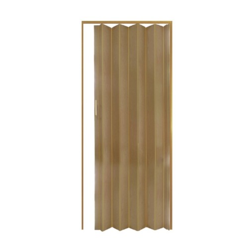 Porta a Soffietto in PVC noce con Maniglia Riducibile