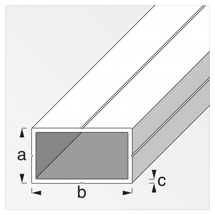 Tubo rettangolare Alluminio naturale 25348