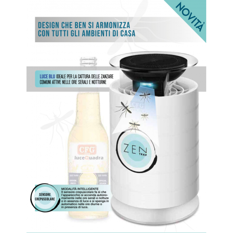 ZENTRAP - CATTURA INSETTI CON SENSORE CREPUSCOLARE