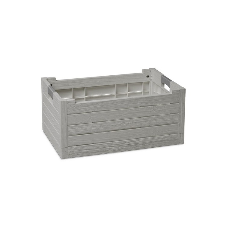 Cassetta pieghevole Florida Box con maniglia bimateriale grigio