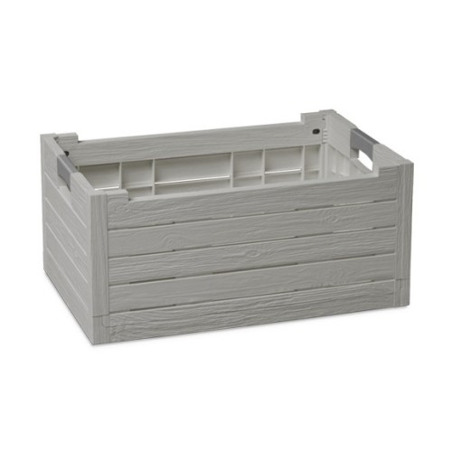 Cassetta pieghevole Florida Box con maniglia bimateriale grigio