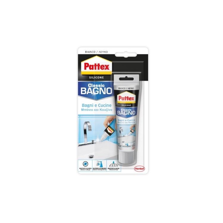 PATTEX SILICONE ACETICO BAGNI E CUCINE BIANCO ANTIMUFFA 50ML