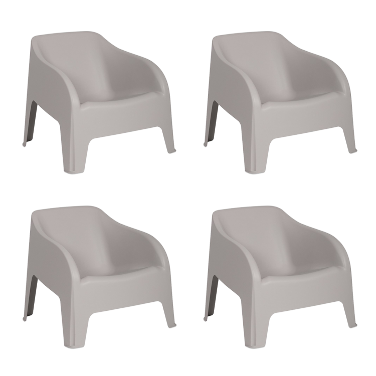 4 Poltrone Petra Grigio Talpa 79x76,50xH70 cm