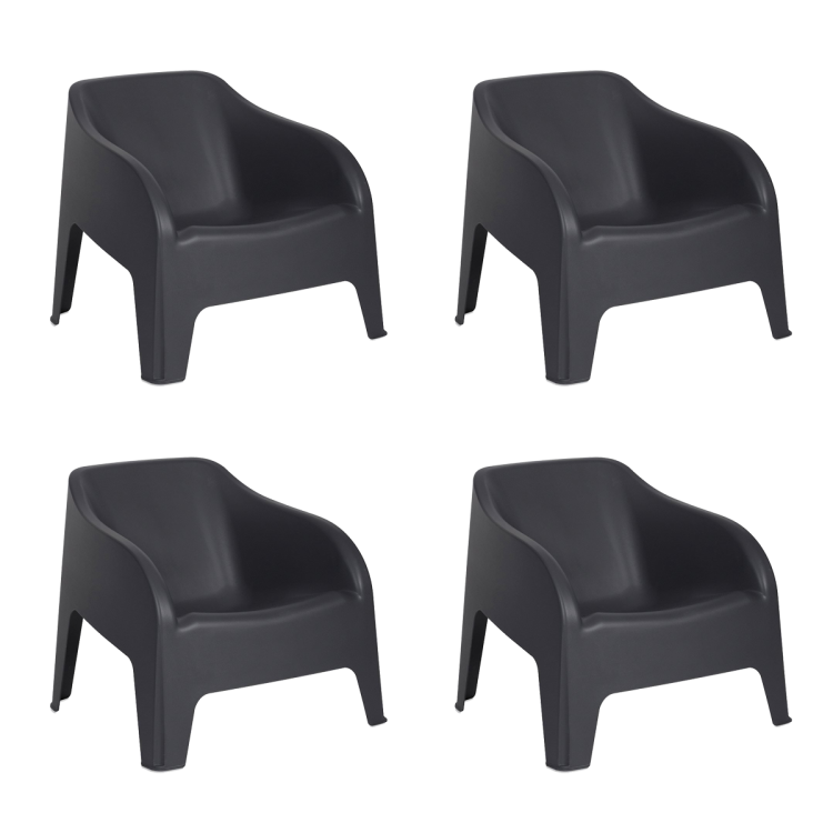 4 Poltrone petra Antracite 79x76,50xH70 cm