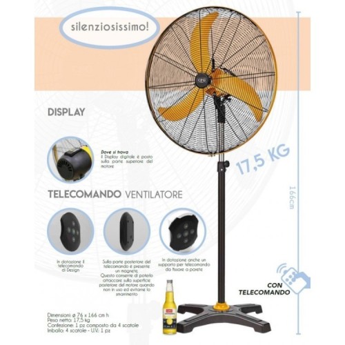 VENTILATORE A PIANTANA SILENTE 130W