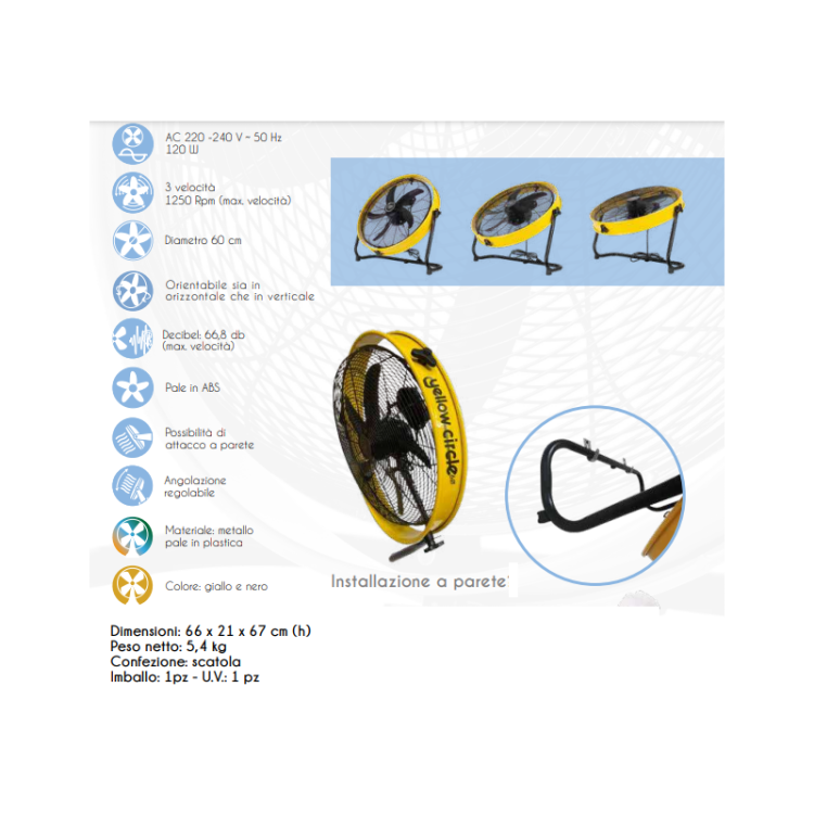 VENTILATORE YELLOW CIRCLE EV097 CFG