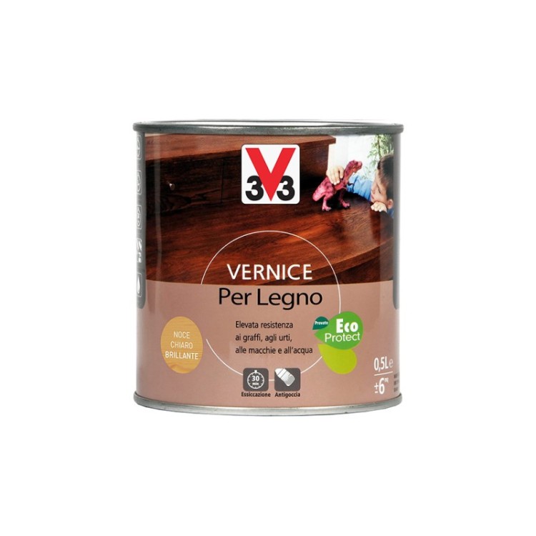 VERNICE ALL'ACQUA COLORE NOCE SCURO 0,5 LT