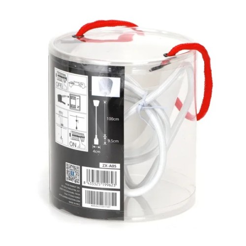 Portalampada E27 in plastica con cavo di sospensione 1m bianco