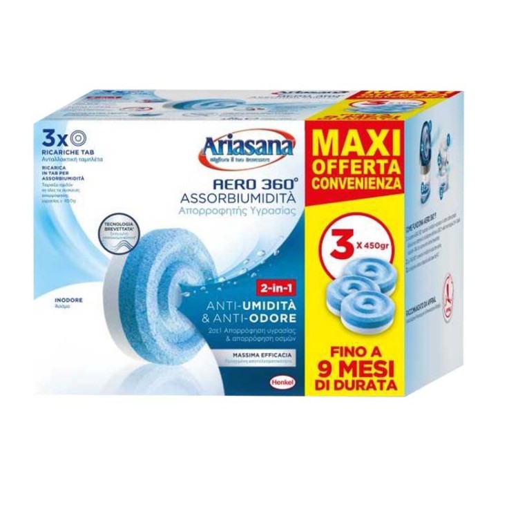 ARIASANA Aero 360° Tripacco Ricarica Tab 3 x 450g