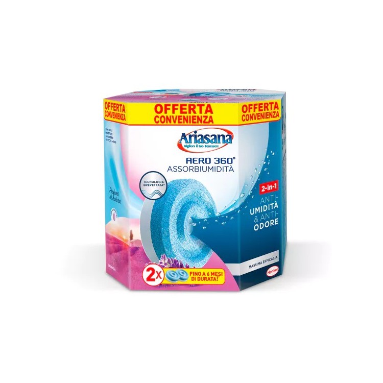 ARIASANA Aero 360° Bipacco Ricarica Tab 2 x 450g Lavanda