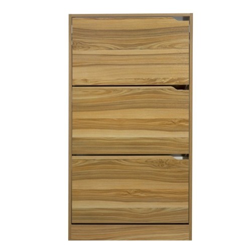 Scarpiera a 3 ante in legno naturale 63x115 cm