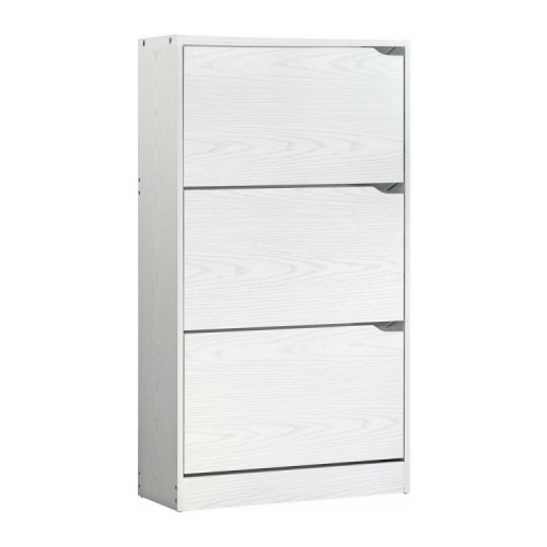 Scarpiera in legno 63x115x24 cm - doppio ripiano a 3 ribalte