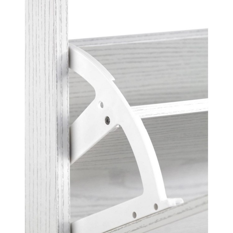 Scarpiera in legno 63x115x24 cm - doppio ripiano a 3 ribalte