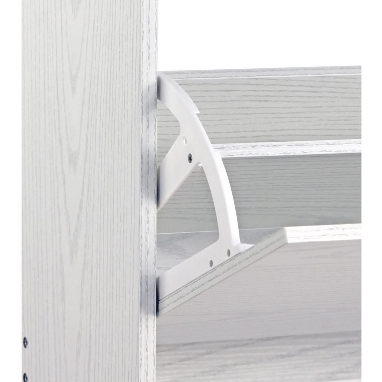 Scarpiera in legno 63x115x24 cm - doppio ripiano a 3 ribalte