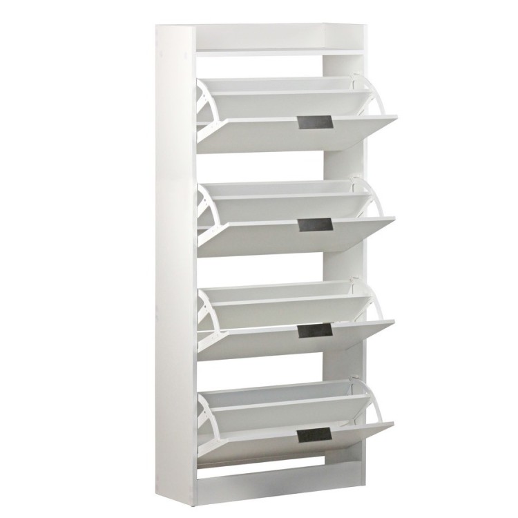 Scarpiera salvaspazio 63x150 cm 4 scomparti color bianco opaco
