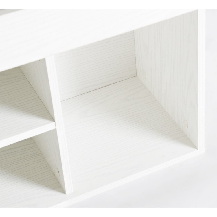 Scarpiera panca ingresso con cuscino 104x49 cm rovere sbiancato