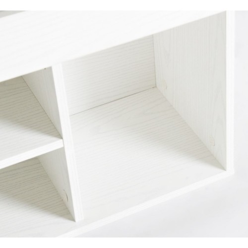Scarpiera panca ingresso con cuscino 104x49 cm rovere sbiancato