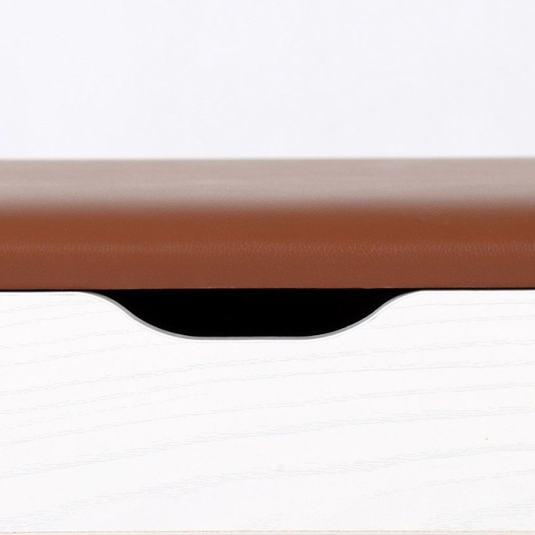 Scarpiera panca ingresso con cuscino 104x49 cm rovere sbiancato