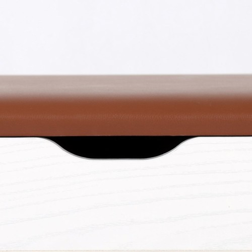 Scarpiera panca ingresso con cuscino 104x49 cm rovere sbiancato